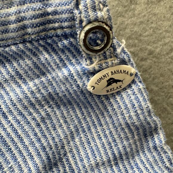 Tommy Bahama Shorts Mens 35 (36x9.5 ACTUAL) Linen Coastal Blue Stripe RELAX - Picture 4 of 9